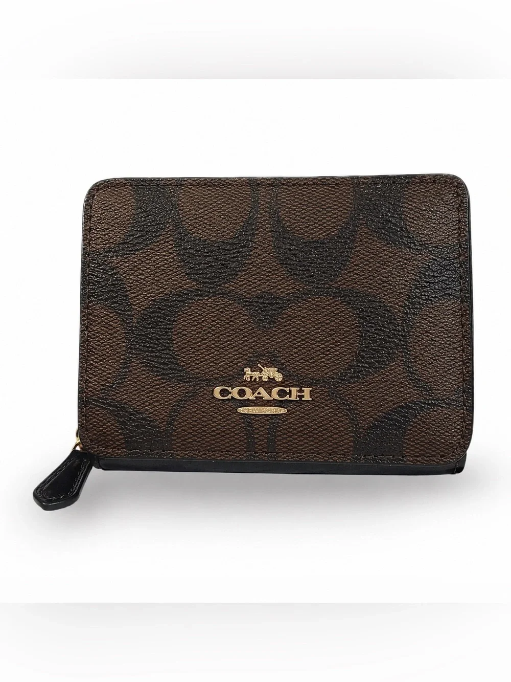 Coach Small Trifold Wallet crafted in Signature coated canvas
